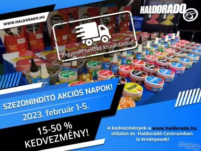 A mai naptól kaphatók a 2023-as Haldorádó újdonságok + szezonindító akciós napok, ingyen kiszállítással!