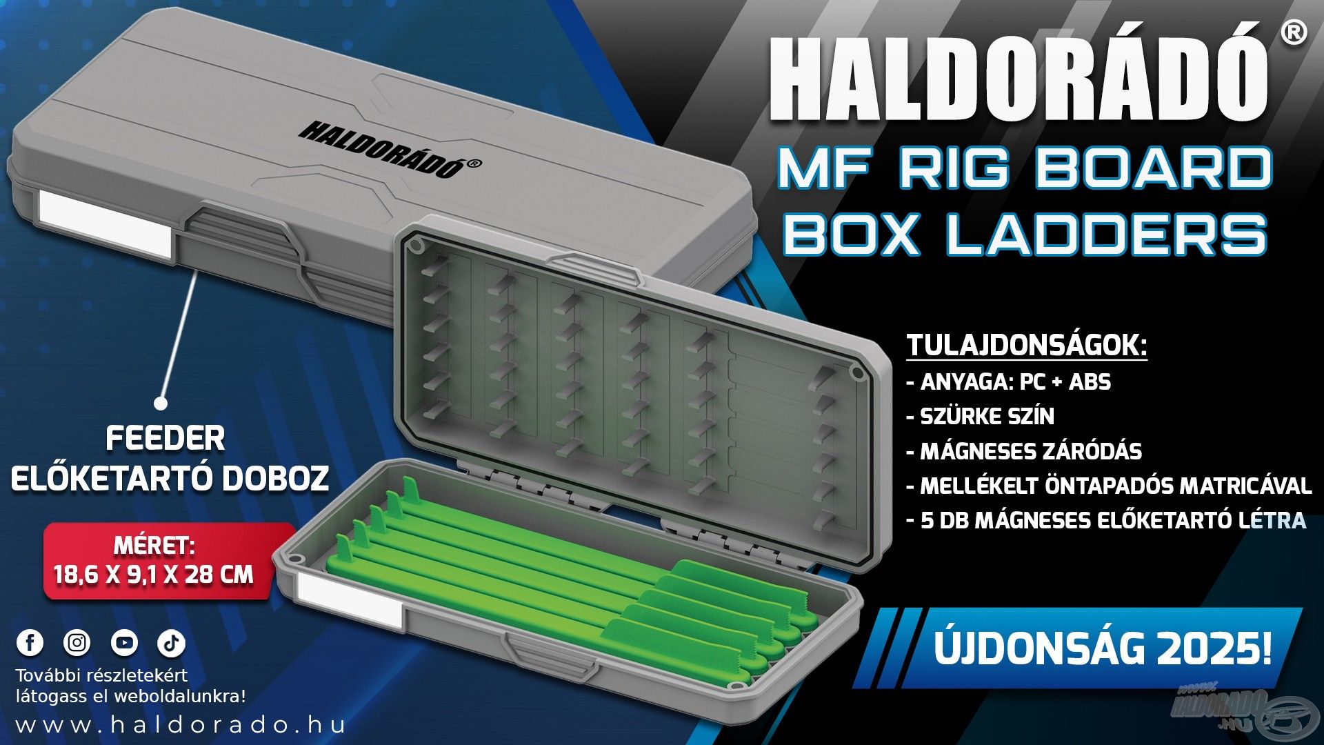 MF Rig Board Box - Ladders - Method Feeder előketartó doboz mágneses létrákkal