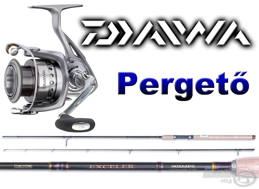 A pergető horgászok egy DAIWA EXCELER 2,40 m hosszúságú 10-40 g dobósúlyú botot, illetve egy DAIWA EXCELER-S 2500 orsót tehetnek próbára