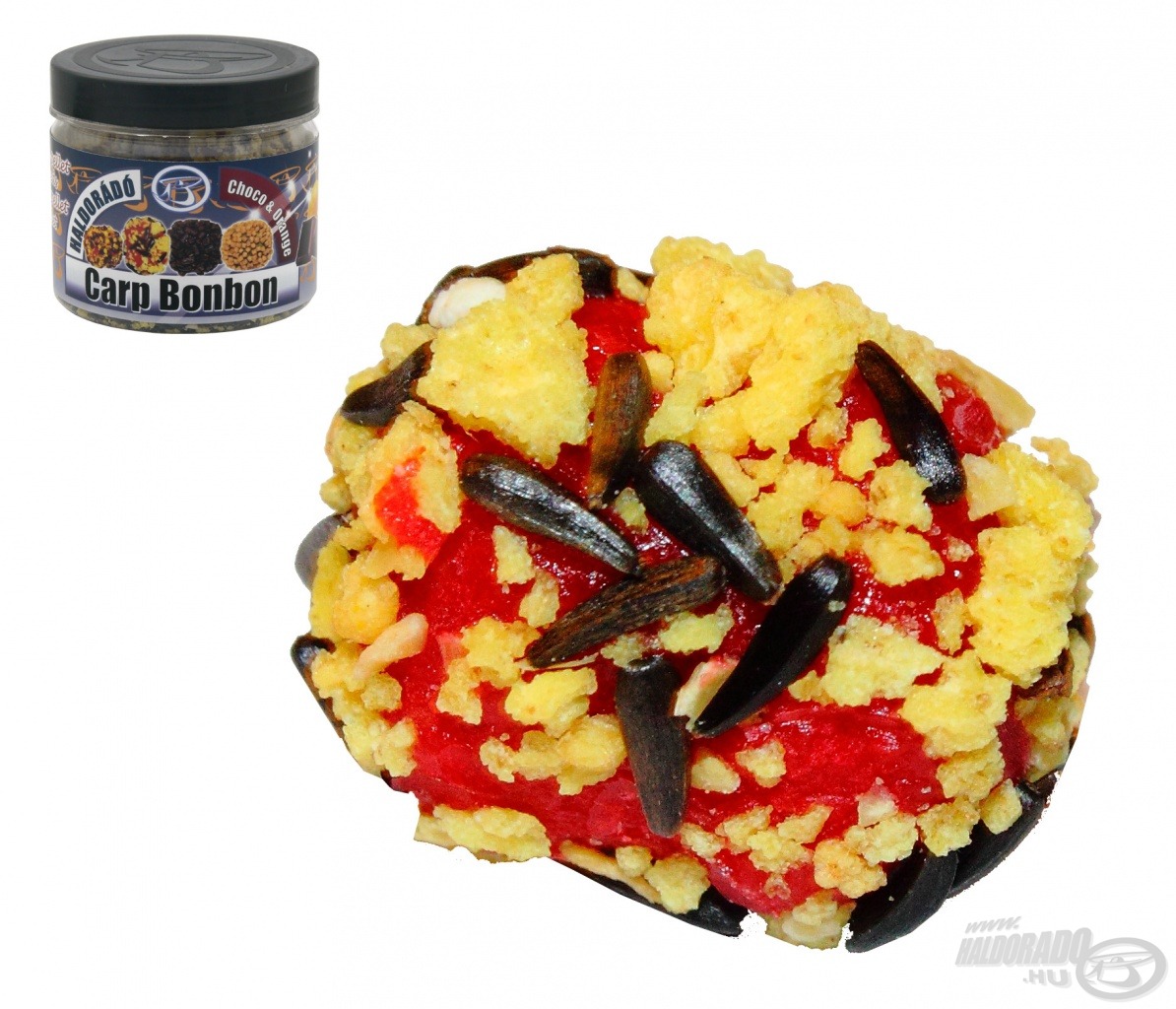 A Haldorádó Carp Bonbon Choco & Orange - a csoki és narancs aroma egy nagyon intenzív, szuper édes csalit eredményez. Magas szénhidrát-tartalmú, közepesen gyors oldódású, hallisztmentes falat, amely főként a felmelegedő és felmelegedett nagy természetes vizeken (is) adott meghökkentő fogásokat