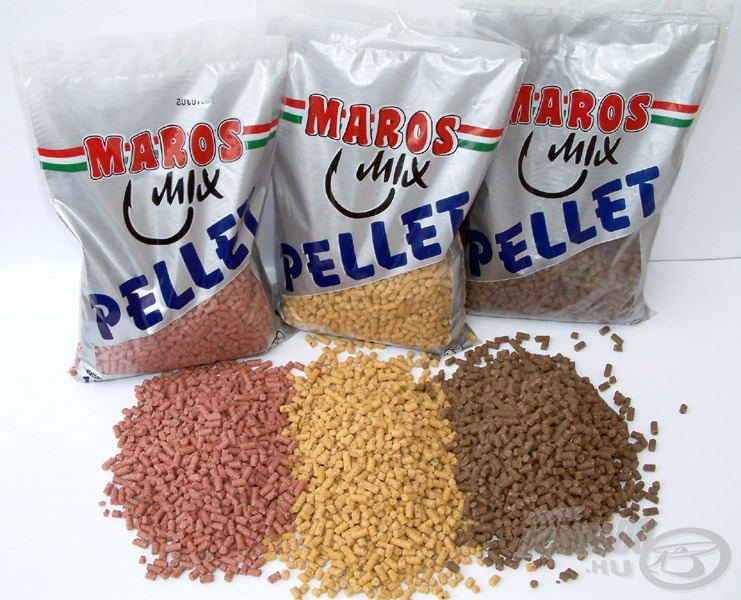 A Maros Mix Pellet magyar vizeken kikísérletezett, nagy hatékonyságú etető pellet. Három különböző változatban kapható. A fekete az óvatos, öreg halak csemegéje, rendkívül magas (46,2%!) fehérjetartalommal. A piros változó hőmérsékletű (felmelegedő, lehűlő) vizekre javasolt, ez fűszeres, ánizsos ízesítésű. A sárga a meleg, zavaros vizekben vált be. Ennek kombinált méz-vanília aromája robbanásszerűen hat a vízben, hamar felkelti a halak érdeklődősét