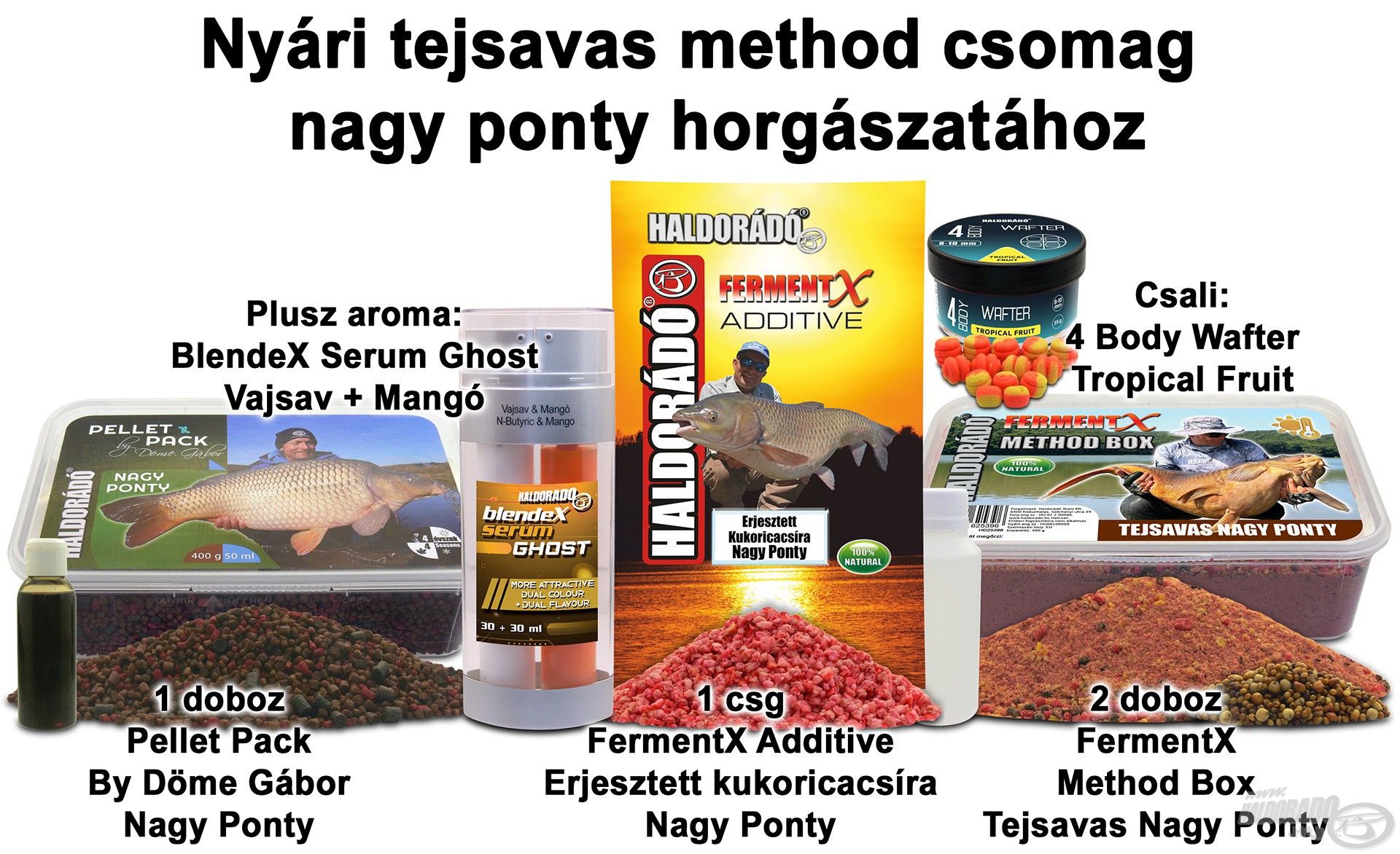 Nyári tejsavas method csomag nagy ponty horgászatához