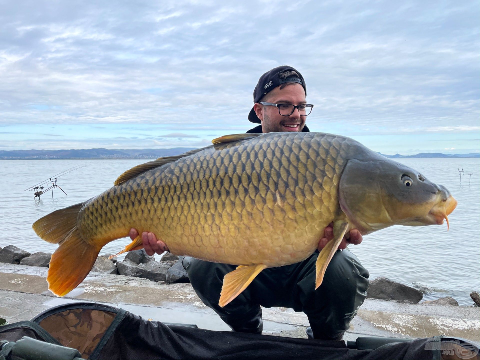 Balatoni pontyrekordomat jelentő töves a maga 19,26 kg-jával