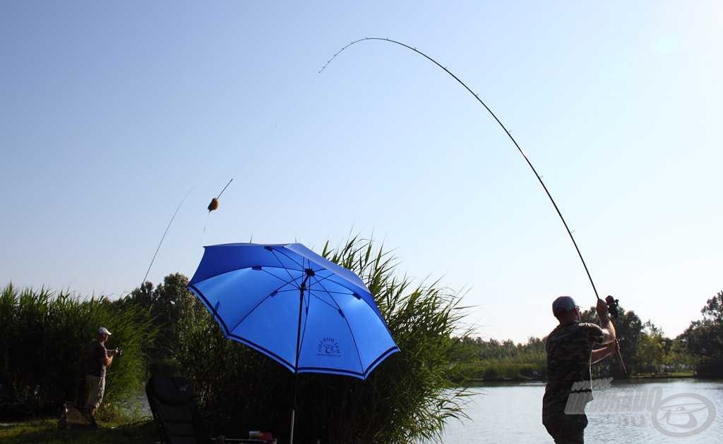 A legtöbb versenyző a kiakasztott klipszes alapozó etetést választotta