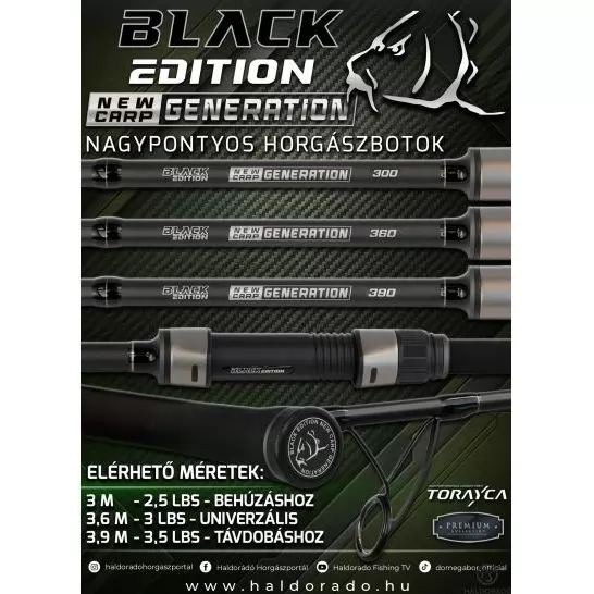 BLACK EDITION NEW GENERATION CARP 390 3,5 Lbs távdobó nagypontyos horgászbot termék kép