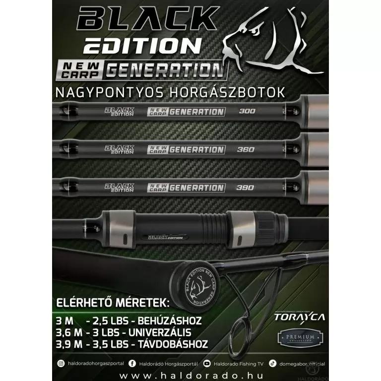 BLACK EDITION NEW GENERATION CARP 390 3,5 Lbs távdobó nagypontyos horgászbot / 1
