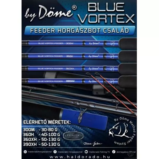 By Döme BLUE VORTEX Feeder 360XH extra erős univerzális feeder horgászbot nagy halakhoz termék kép