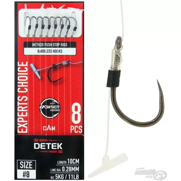 DAM Detek Method Push Stop Rig Barbless 10 cm 8 - 0,28 mm / 1