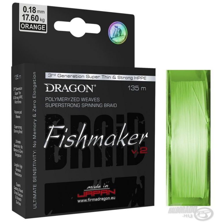 DRAGON Fishmaker V.2 Fluo Green 135 m - 0,06 mm