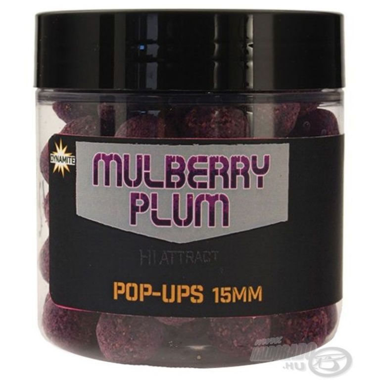 Dynamite Baits Hi-Attract Mulberry Plum Foodbait Pop-Ups bojli 15 mm