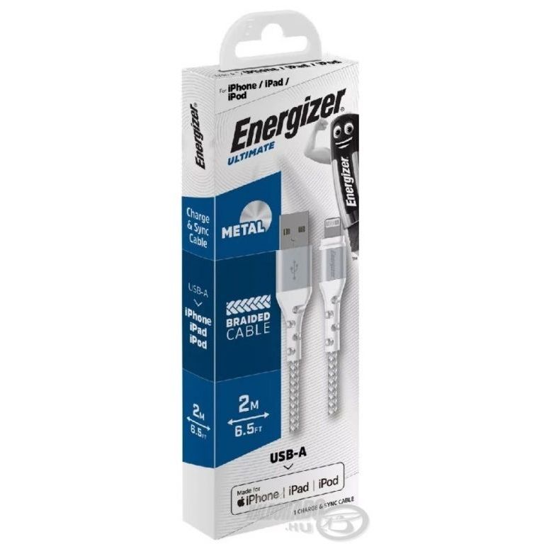 ENERGIZER USB-A - Lightning fehér kábel 2 m