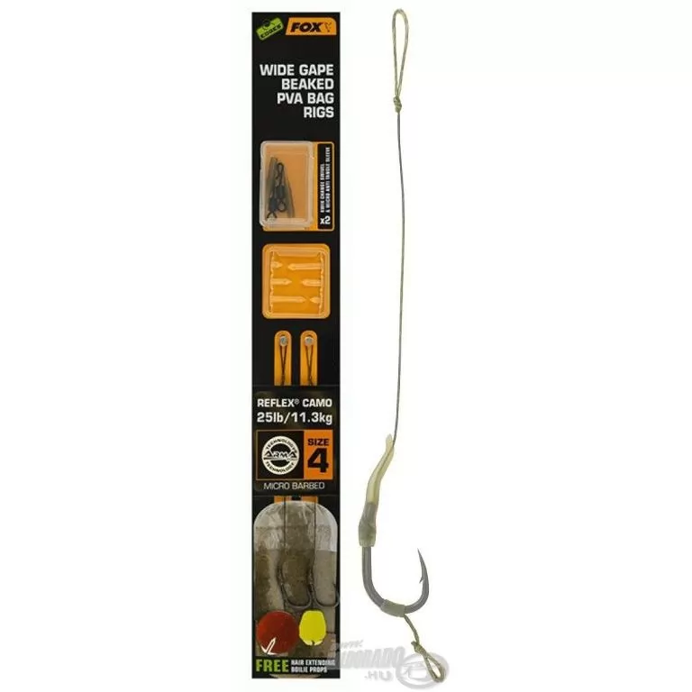 FOX Wide Gape PVA Rig Gyorskapoccsal 25 Lbs - 4 / 2 db / 1