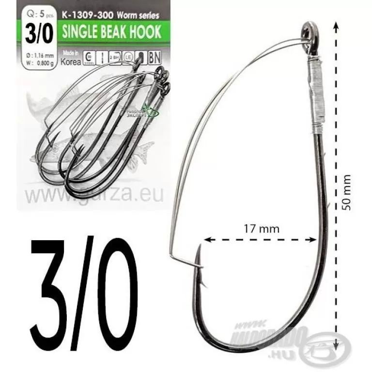 GURZA Single Beak Hook - 3/0 / 2