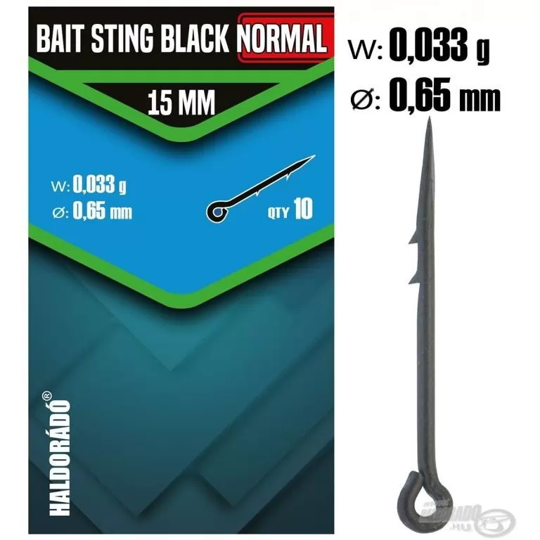 HALDORÁDÓ Bait Sting Black Normal 15 mm - Fekete csalitüske / 1