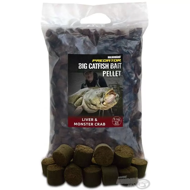 HALDORÁDÓ Catfish Bait Pellet 24 mm - Liver & Monster Crab 5 kg / 1