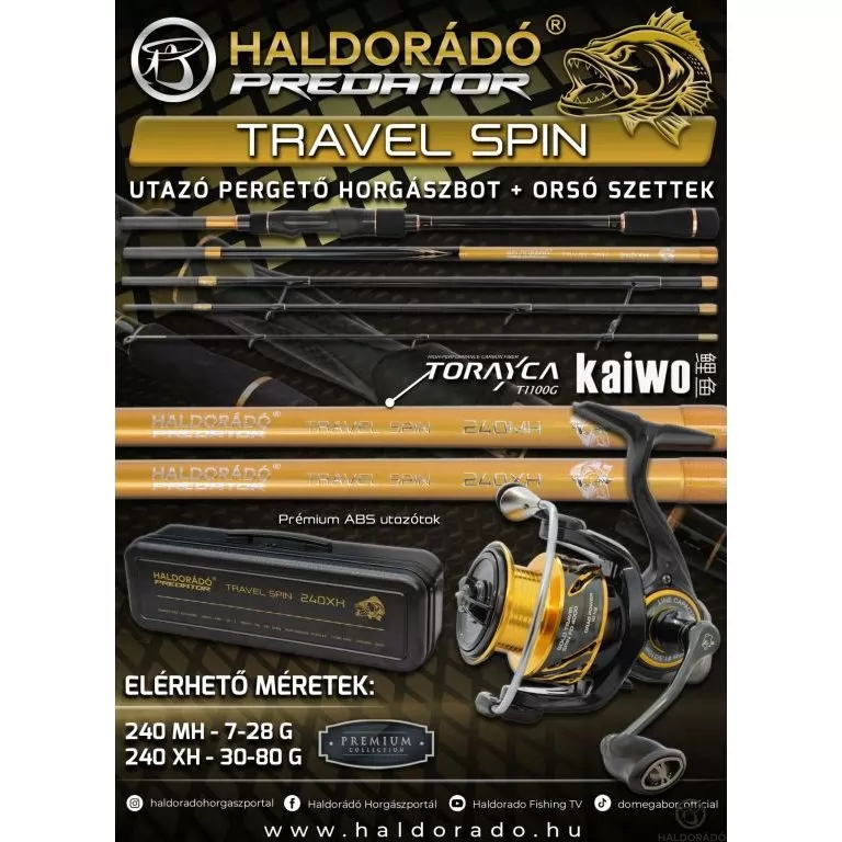 HALDORÁDÓ Kaiwo Travel Spin 240XH bot + orsó szett / 1