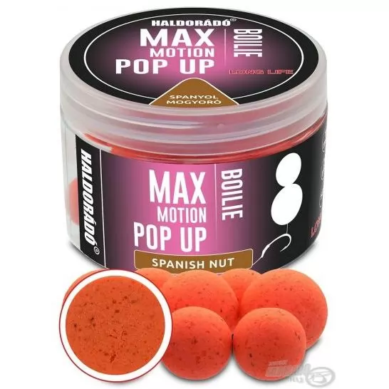 HALDORÁDÓ MAX MOTION Boilie Pop Up 16, 20 mm - Spanyol Mogyoró