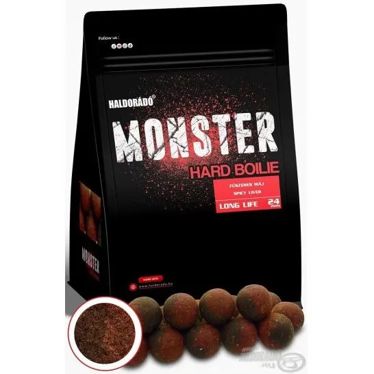 HALDORÁDÓ MONSTER Hard Boilie 24+ - Fűszeres Máj