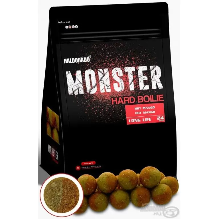 HALDORÁDÓ MONSTER Hard Boilie 24+ - Hot Mangó / 1