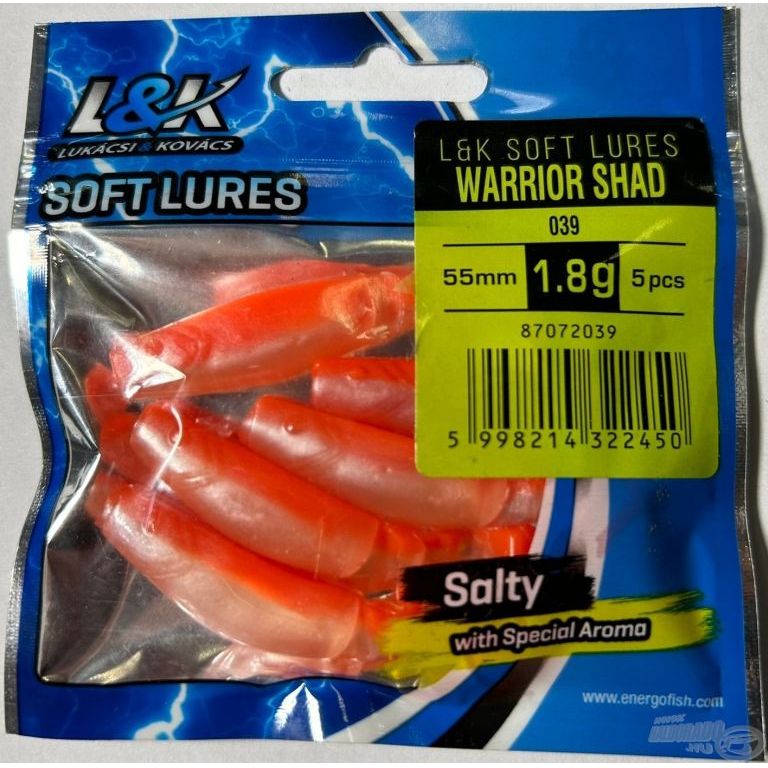 L&K Warrior Shad 5,5 cm - 039 rózsaszín-fehér