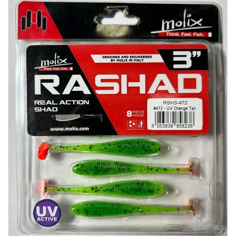 MOLIX RA SHAD 7,6 cm - UV Orange Tail